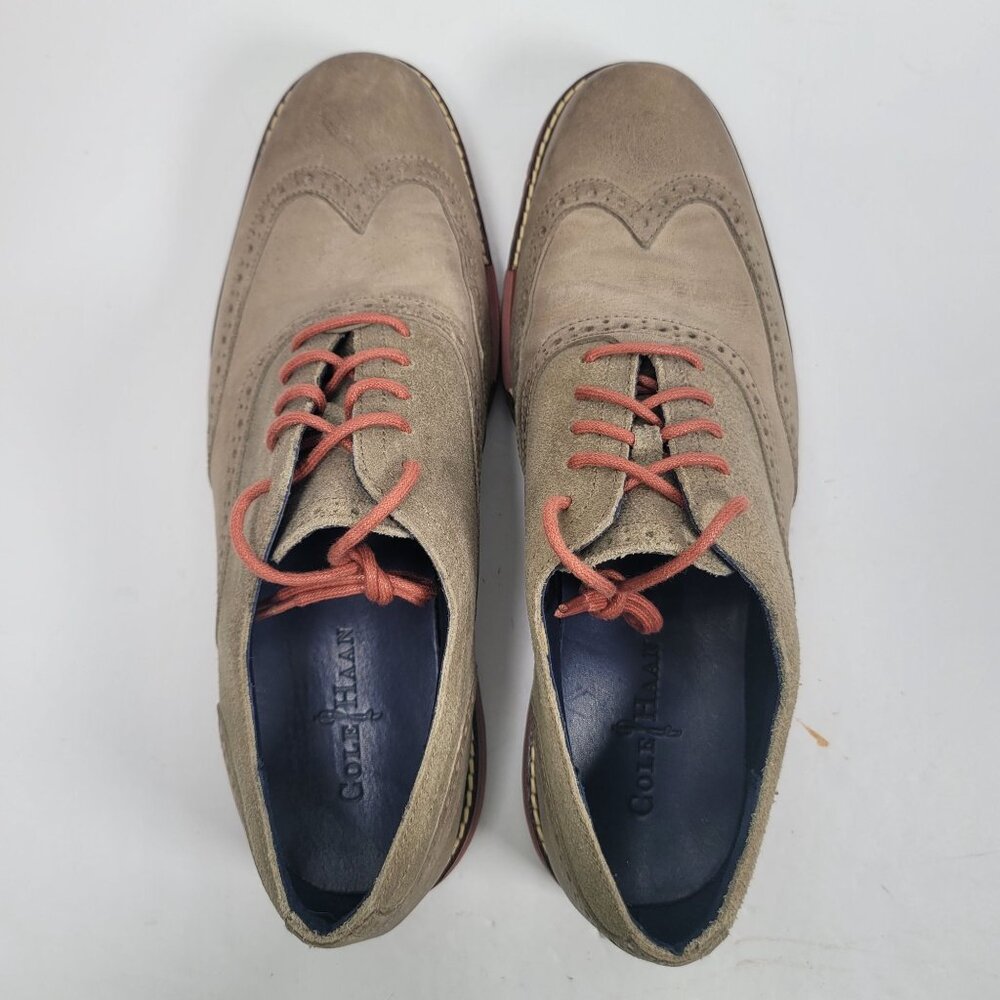 Cole Haan Men's Olive Green Leather & Suede Oxford Shoes C11708 US Size 10.5M - Picture 5 of 8